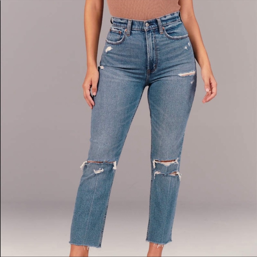 Abercrombie ankle straight ultra high rise jeans